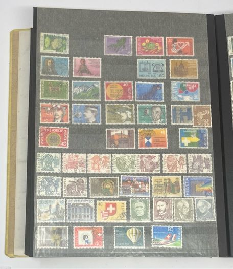 Collection: Switzerland (Helvetia) mainly, Malta, Gibraltar & Andorra Stamps mainy usd but a few mint on 38 pages