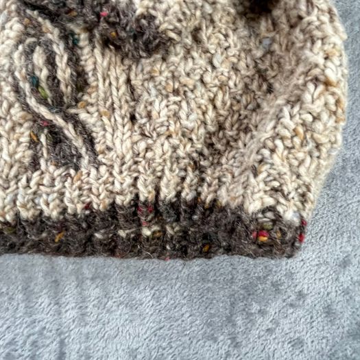 Vintage Donegal Woollen Products - 38 S - Chunky Shawl-Collar Wrap Neck Jumper