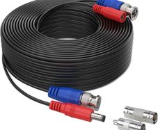 Special Design 30M/100 Feet BNC Video Power Cable For HD CCTV Camera DVR Security System (Black)