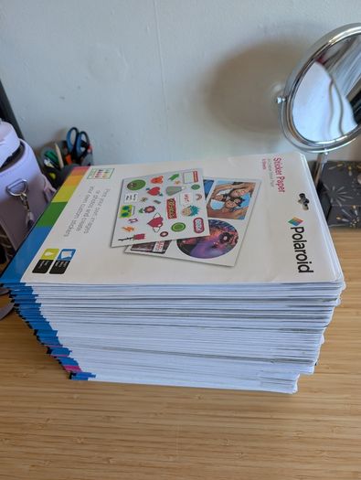 82 Packs of Polaroid A4 Sticker Paper Bulk Craft Lot