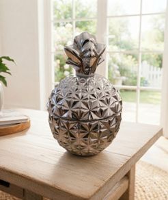 H&M Home Pineapple Ornament Jar Silver Glass