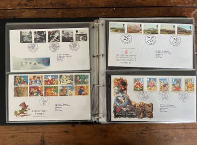 Collection of  78 UK First Day Cover stamps 1993 to 1998 in album