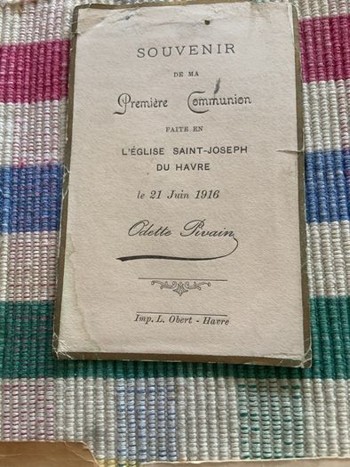 Vintage French communion cards x 3 1916-40