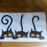 Car Decal.  Three Black Cats Image 3