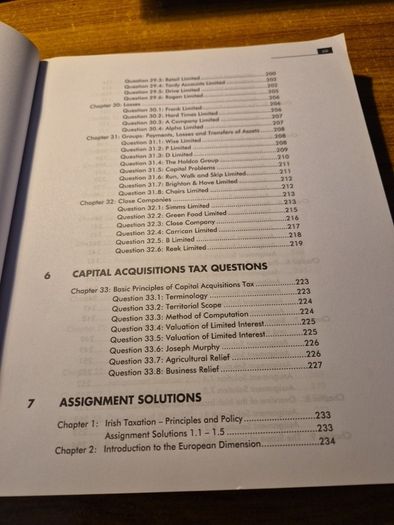 Irish Taxation. Law and Practice. Irish Tax Institute. Volume 2. 15th Edition. Assignments, Questions & Solutions.