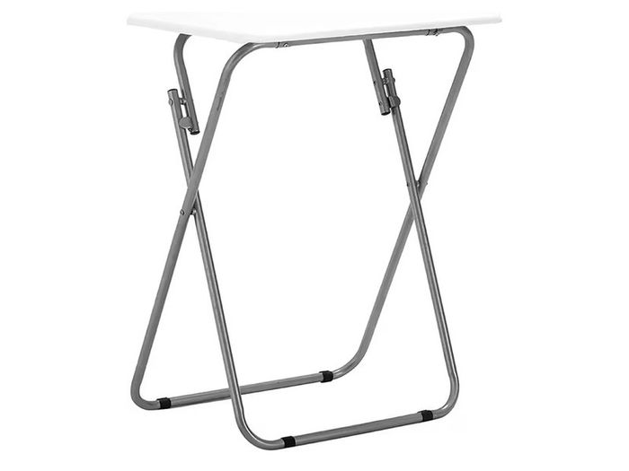 Foldable Outdoor Table for Drink Coffee - Lightweight Small Picnic Table for Camp - White Collapsible Kitchen Work Table