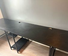 Double Desk L Shaped Office Desk Black