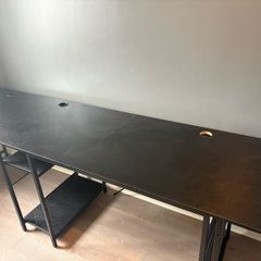 Double Desk L Shaped Office Desk Black