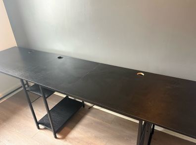 Double Desk L Shaped Office Desk Black