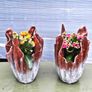 Handmade Flower Pots - Abstract Gold, Copper, Silver Flower Pot - Unique Drape Vase Image 5