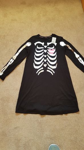 Halloween Girls Skeleton Dress - NEW