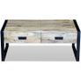 Coffee Table with 2 Drawers Solid Mango Wood 100x60x40 cm Image 6