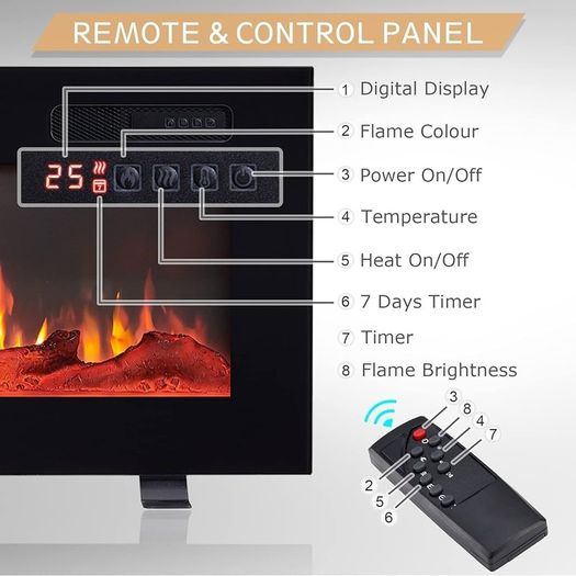 NEW SALE | Wilton 3 in 1 Electric Fireplace, Freestanding, Wall Mounted, Recessed, 9 Colour Flame Effect, Media Wall Compatible
