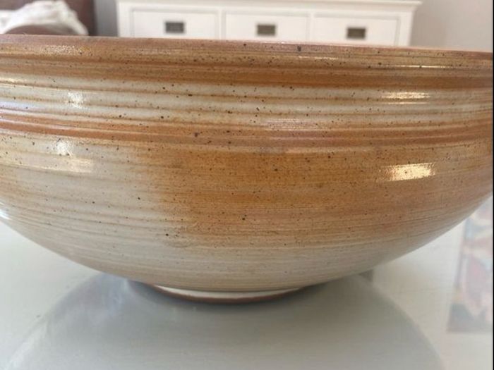 Reduced French Gres Du Marais  stoneware  very large 13 .5 diameter Bowl
