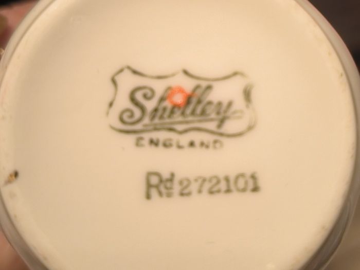 Vintage Shelley Dainty Bone China Teacup and Saucer Douglas Isle of Man Crested Ware