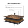 storage shelf, shelf with fabric drawers, bookshelf, industrial design, for living room, study, bedroom, vintage brown-black Image 2