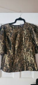Brocade Black and Gold Top