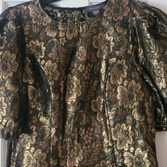Brocade Black and Gold Top