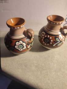 SET OF 2  Traditional vintage Ukrainian jug, Unique gift from Ukraine, Vintage table decor, Drink jug, Flower vase, Unique decor, Flower pattern