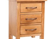 Nightstand with 3 Drawers 40x30x54 cm Solid Oak Wood