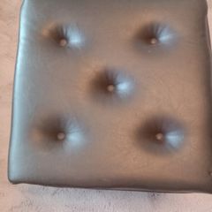 Brown leather puff