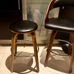 Black Bar Stool With /without Walnut Frame