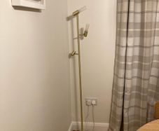 Floor Lamp Gold and Frosted Glass