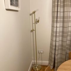 Floor Lamp Gold and Frosted Glass