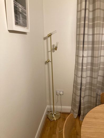 Floor Lamp Gold and Frosted Glass