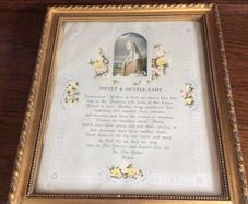 Vintage Sweet Gentle Lady Religious Prayer in Gilt Frame