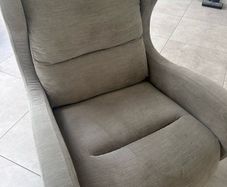 Pair of swivel armchairs, light grey