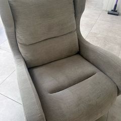 Pair of swivel armchairs, light grey