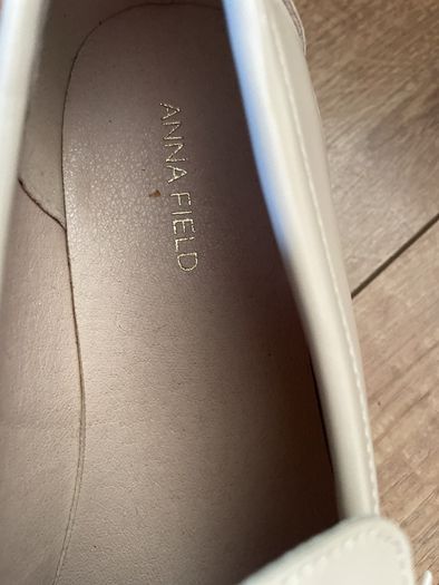 Anna Field pearl buckle loafers