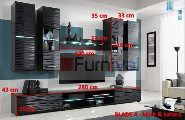 Living Room TV Unit Modern TV furniture Sets Modern Living Room Wall Unit Blade Wall Unit