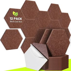 NEW SALE | Acoustic Wall Panels self adhesive 12 Pack 36 x 31.2 cm with 9 mm Thick Padded Soundproof Insulation Panel Sound Absorbing Noise Reduction Panels for Office Door
