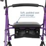 Lightweight Folding Four Wheel Rollator, Mobility Walker with Padded Seat, Lockable Brakes Portable Walker Image 5