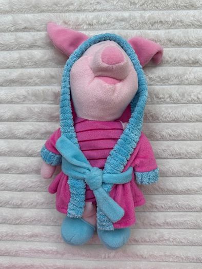 Disney Winnie The Pooh Piglet In Dressing Gown Robe approx. 35 cm. Plush Used Please see photos