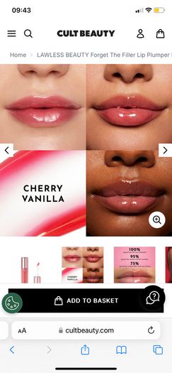 Lawless lip plumping gloss in cherry vanilla