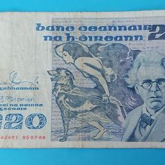 Irish 1988 Twenty Pound "YEATS"  banknot in V.Fine  condition