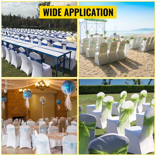 50 Pcs Wedding Chair Covers Stretch Spandex Covers for Restaurant Hotel Banquet Chair Covers Universal Dining Party