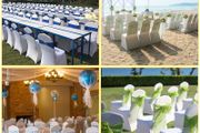 50 Pcs Wedding Chair Covers Stretch Spandex Covers for Restaurant Hotel Banquet Chair Covers Universal Dining Party
