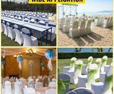50 Pcs Wedding Chair Covers Stretch Spandex Covers for Restaurant Hotel Banquet Chair Covers Universal Dining Party