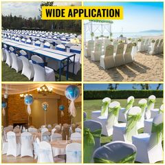 50 Pcs Wedding Chair Covers Stretch Spandex Covers for Restaurant Hotel Banquet Chair Covers Universal Dining Party