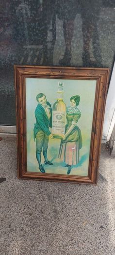 framed advertising Alderdice & Duncan ,newery ireland irish whiskey, few marks on picture,sold as seen ,nice in any home bar or man cave pub restaurant etc,,cme from closed down pub, abit faded etc ,see pictures for condition, sold as seen