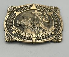 Rooster Cogburn John Wayne G&S Plated Solid Brass Vintage Belt Buckle by ADM