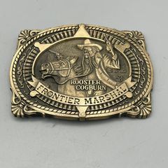 Rooster Cogburn John Wayne G&S Plated Solid Brass Vintage Belt Buckle by ADM