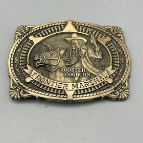 Rooster Cogburn John Wayne G&S Plated Solid Brass Vintage Belt Buckle by ADM