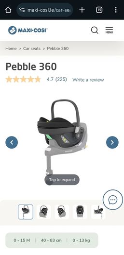 Maxi Cosi Pebble 360 Infant Carseat (Base NOT included)