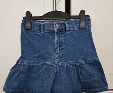 Girls ruffled denim skirt
