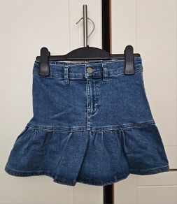 Girls ruffled denim skirt